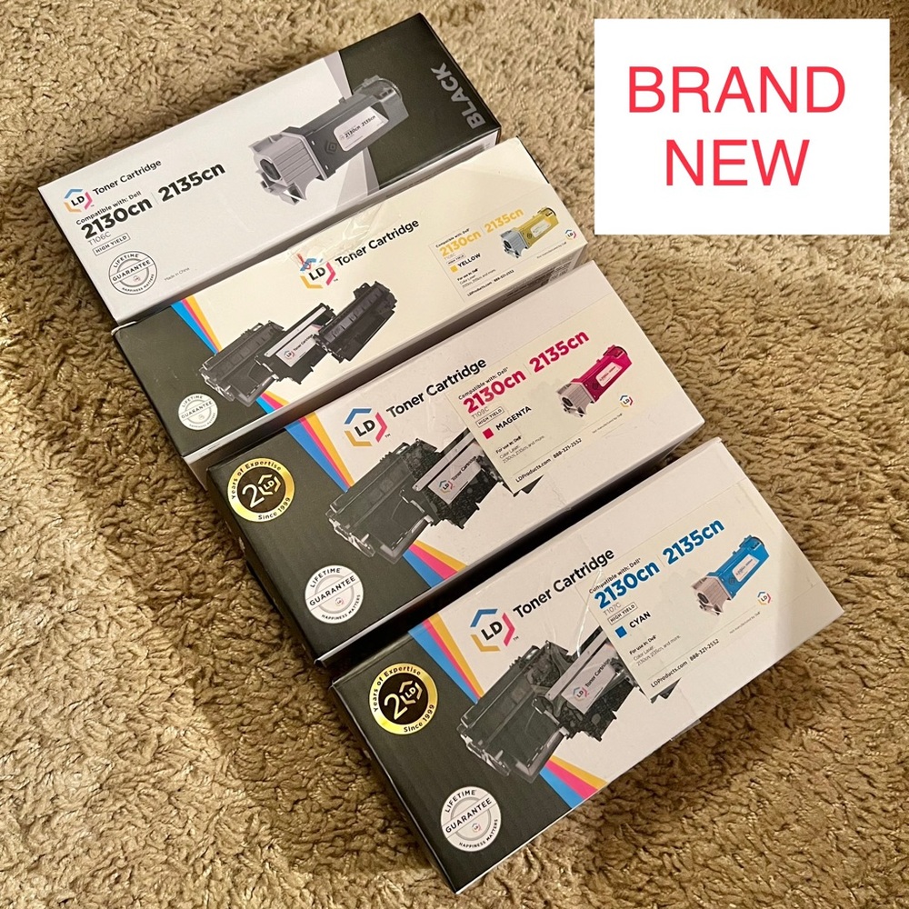 LD Comp Dell 2135cn 2130cn Set of 11 HY Toner T106C T107C T109C T108C NEW